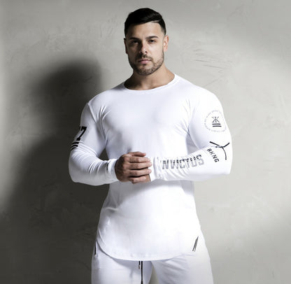 Muscle Fitness Partner Breathable Elastic   Wicking Quick-drying Tights Fitness Training Long-sleeved Bottoming Shirt