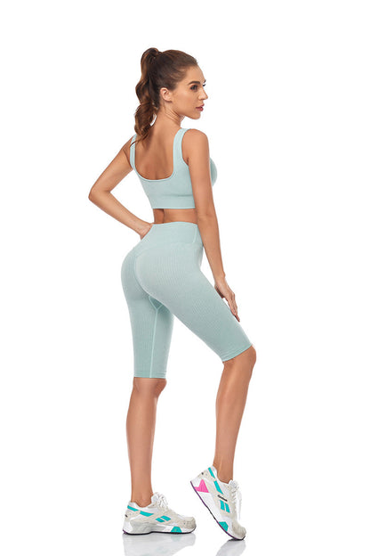 Seamless Women Yoga Set Sports Bra Sports Shorts Fitness Wear Outfit 2 Piece Gym Yoga Sets Workout Suits