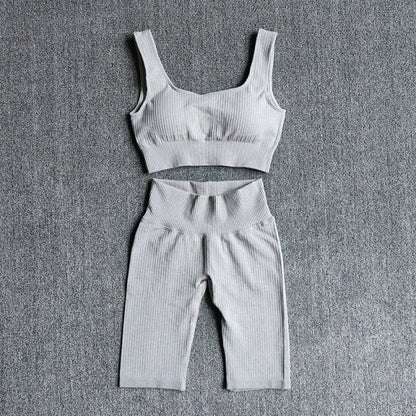 Seamless Women Yoga Set Sports Bra Sports Shorts Fitness Wear Outfit 2 Piece Gym Yoga Sets Workout Suits