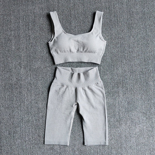 Seamless Women Yoga Set Sports Bra Sports Shorts Fitness Wear Outfit 2 Piece Gym Yoga Sets Workout Suits